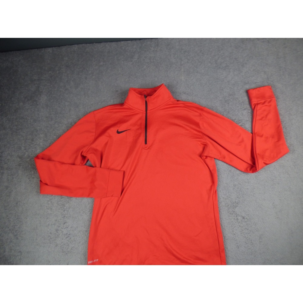 Nike Dri-FIT Womens Small Orange Quarter Zip Pullover Long Sleeve Running Top
